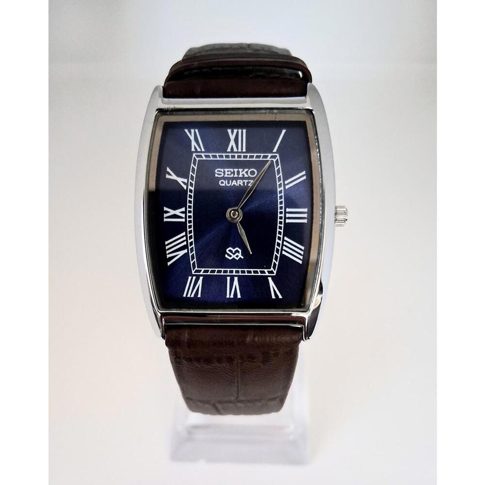 Men's Vintage Seiko Barrel/Tonneau Leather Tank RARE‎ - Picture 3 of 7